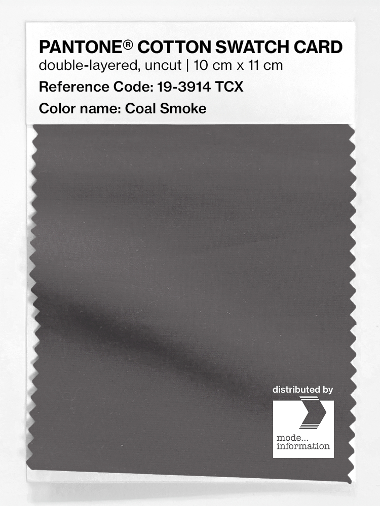 Product image 1 of the product “PANTONE® COTTON SWATCH CARD 19-3914 TCX Coal Smoke ”