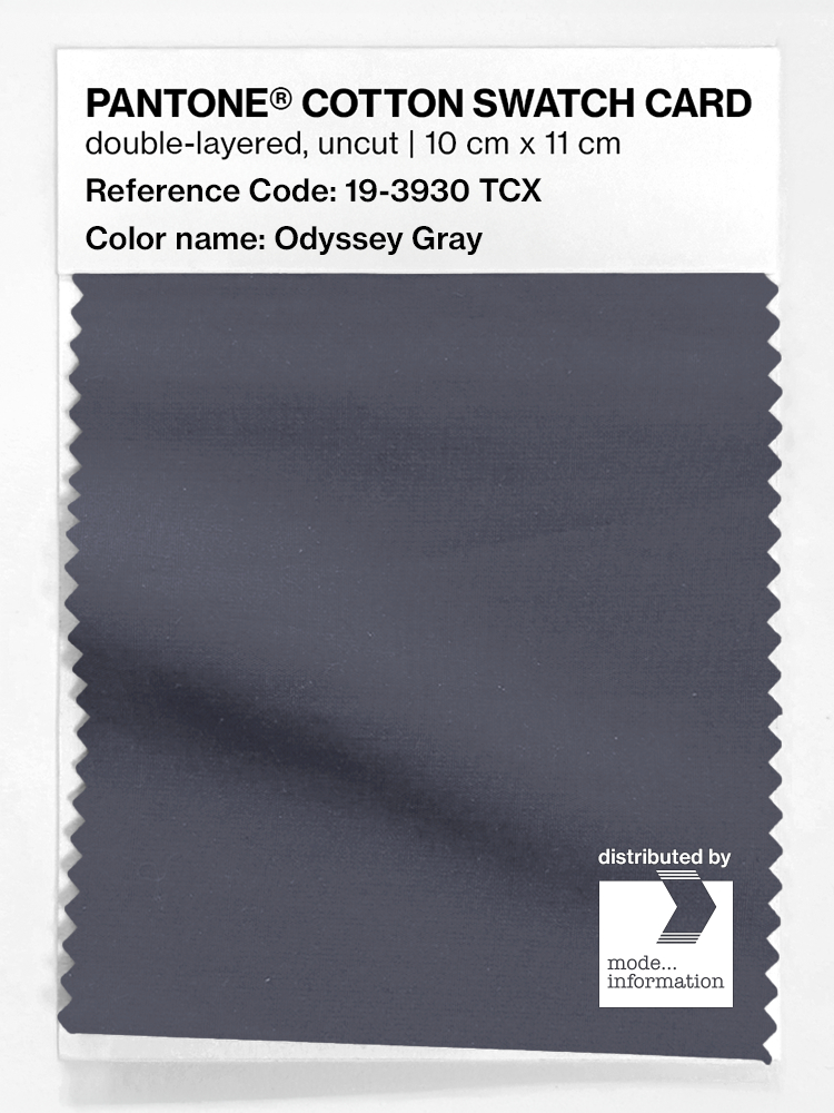 Product image 1 of the product “PANTONE® COTTON SWATCH CARD 19-3930 TCX Odyssey Gray ”