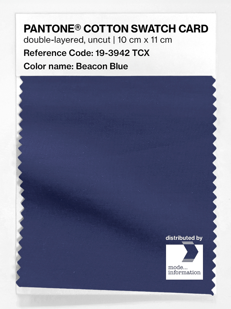 Product image 1 of the product “PANTONE® COTTON SWATCH CARD 19-3942 TCX Beacon Blue ”