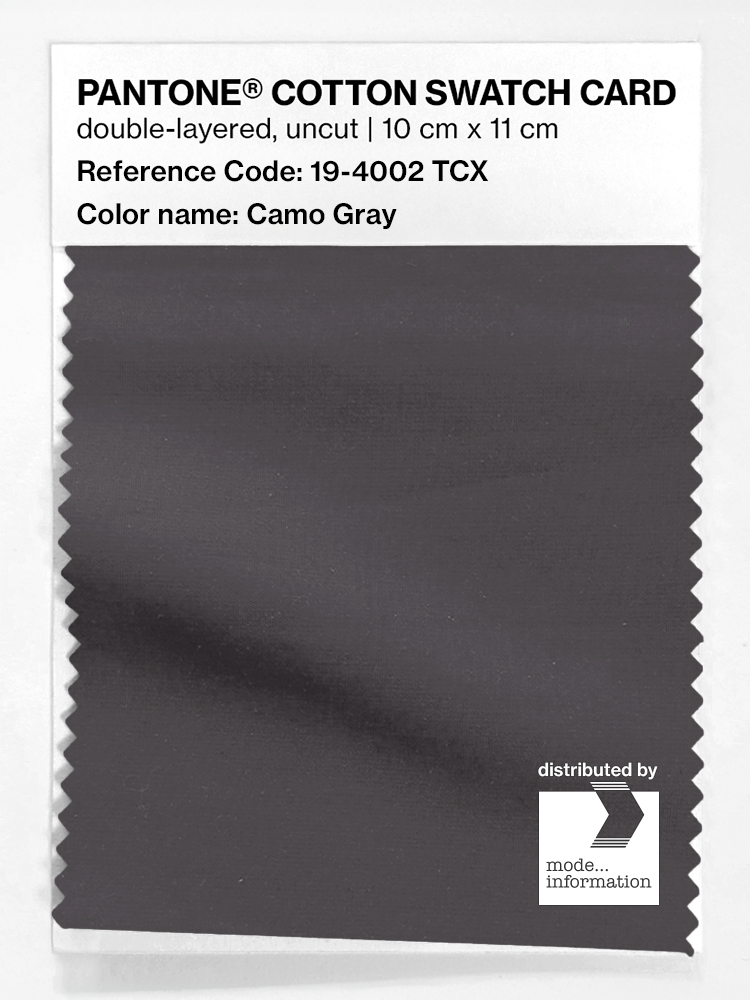 Product image 1 of the product “PANTONE® COTTON SWATCH CARD 19-4002 TCX Camo Gray ”