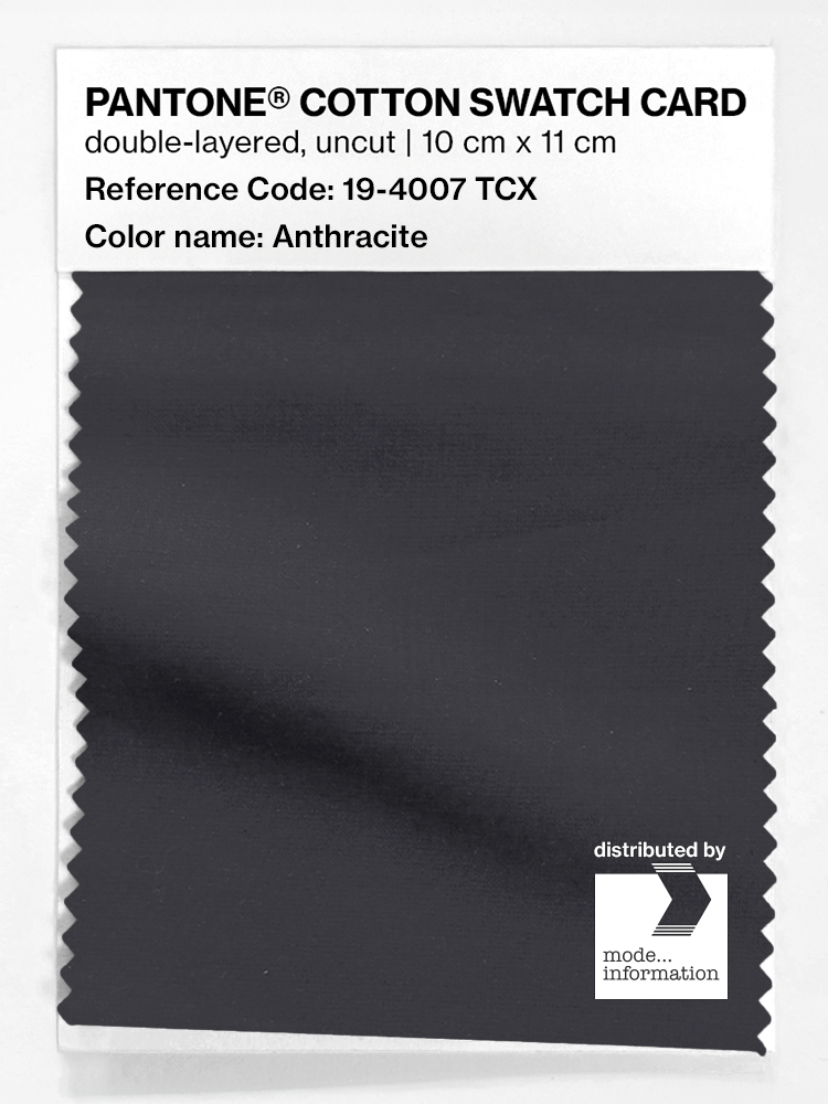 Product image 1 of the product “PANTONE® COTTON SWATCH CARD 19-4007 TCX Anthracite ”
