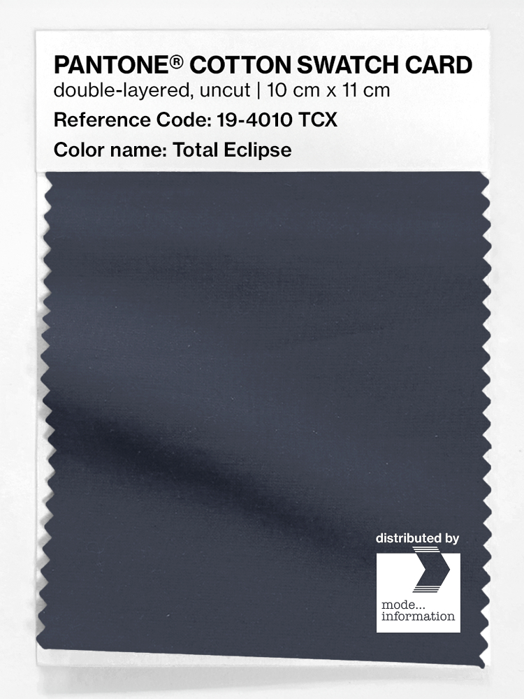 Product image 1 of the product “PANTONE® COTTON SWATCH CARD 19-4010 TCX Total Eclipse ”