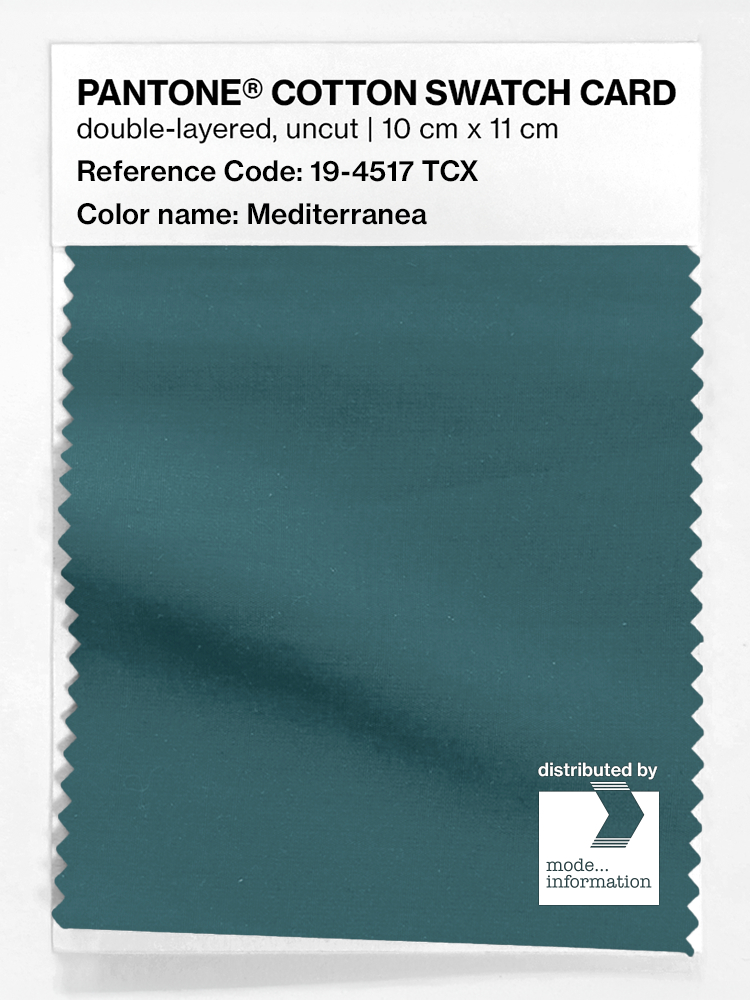 Product image 1 of the product “PANTONE® COTTON SWATCH CARD 19-4517 TCX Mediterranea ”