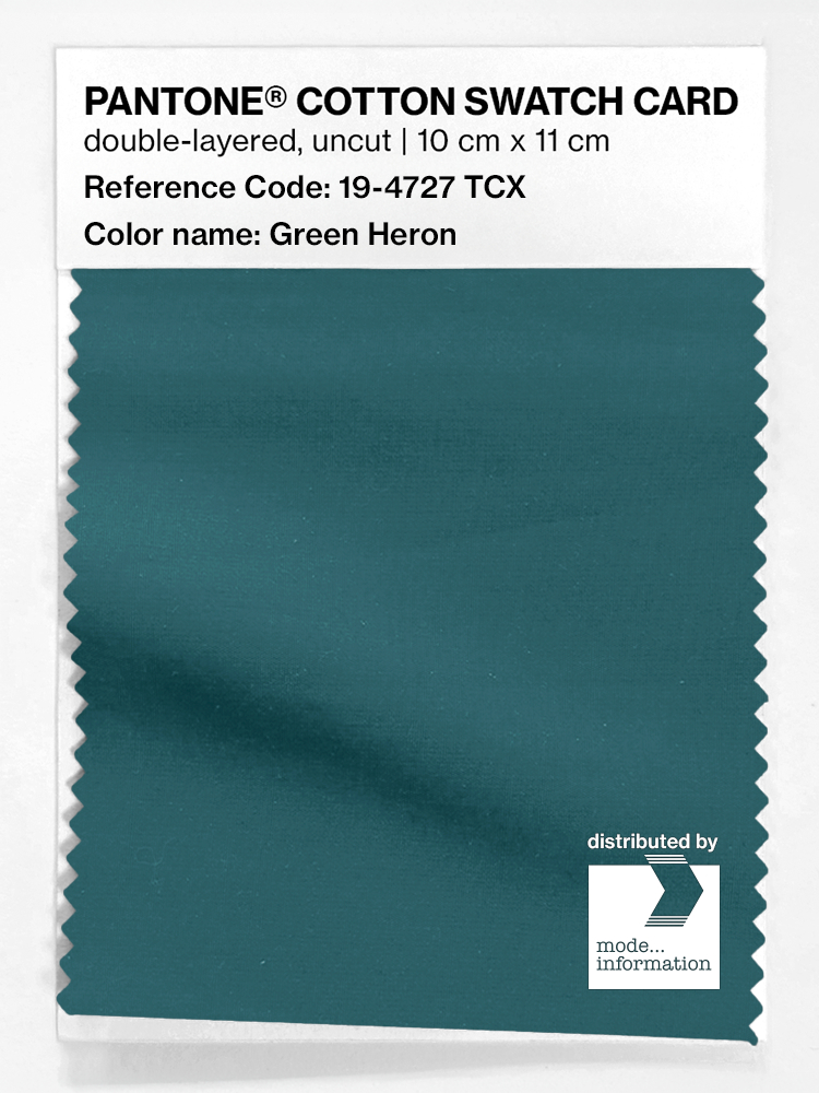Product image 1 of the product “PANTONE® COTTON SWATCH CARD 19-4727 TCX Green Heron ”