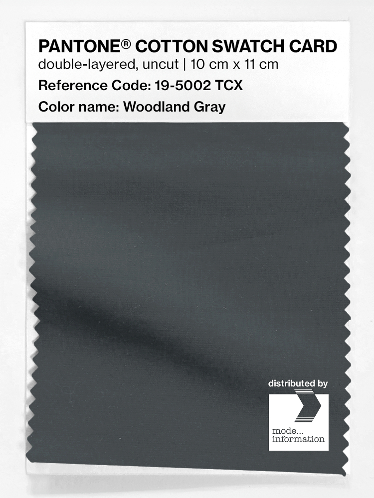 Product image 1 of the product “PANTONE® COTTON SWATCH CARD 19-5002 TCX Woodland Gray ”