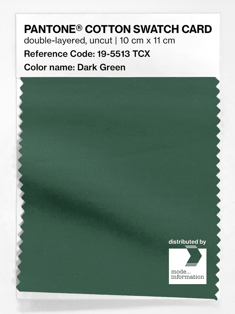 Product image 1 of the product “PANTONE® COTTON SWATCH CARD 19-5513 TCX Dark Green ”