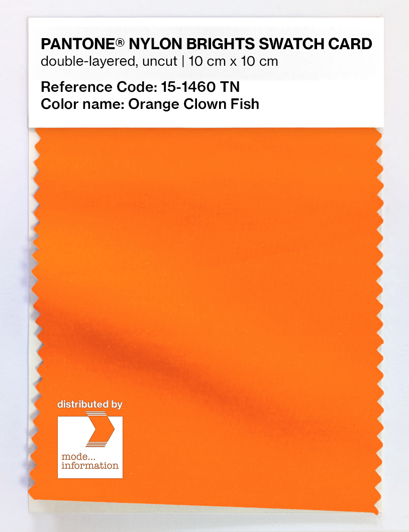 Product image 1 of the product “PANTONE® NYLON SWATCH CARD 15-1460 TN Orange Clown Fish ”