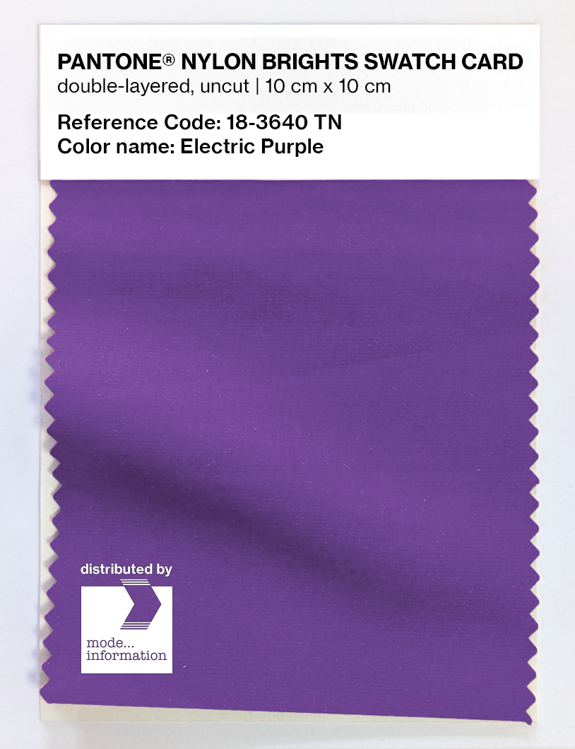 Product image 1 of the product “PANTONE® NYLON SWATCH CARD 18-3640 TN Electric Purple ”