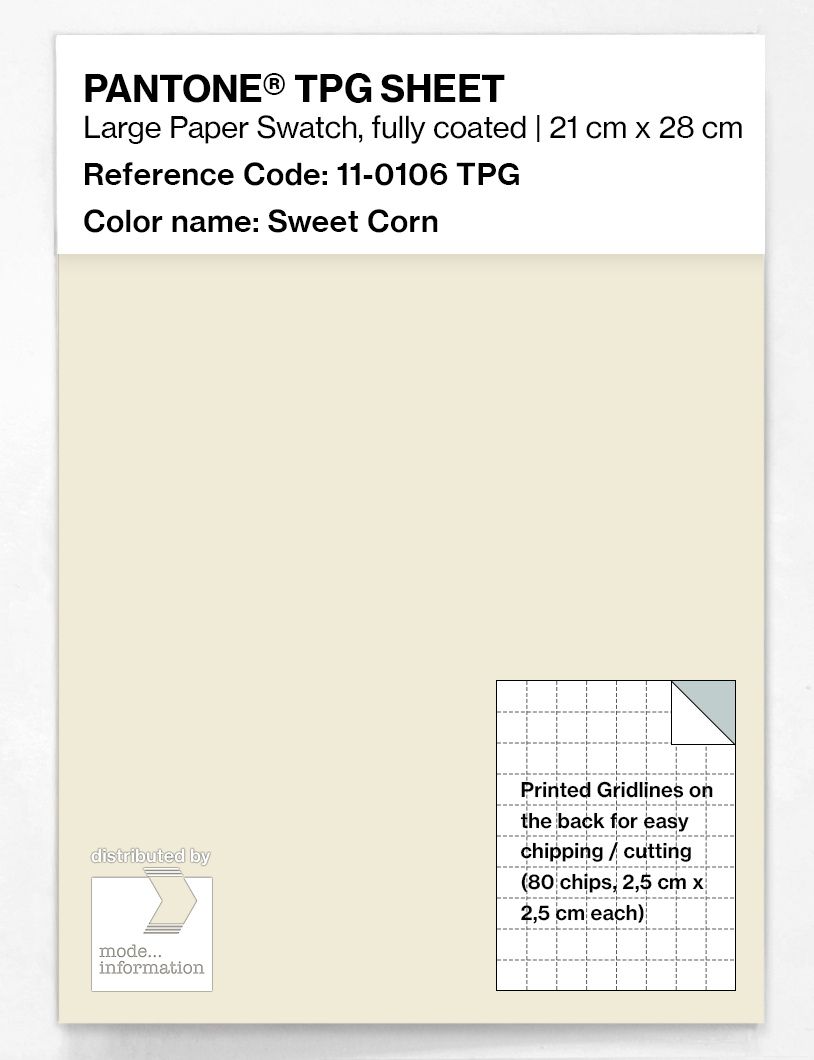 Product image 1 of the product “PANTONE® TPG SHEET 11-0106 TPG Sweet Corn ”