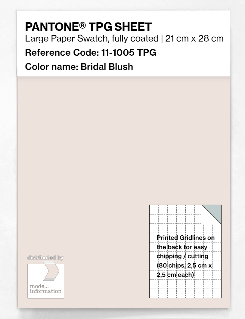 Product image 1 of the product “PANTONE® TPG SHEET 11-1005 TPG Bridal Blush ”