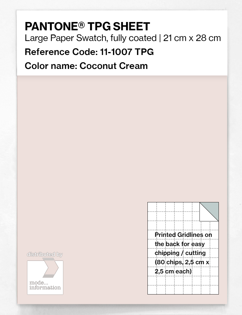 Product image 1 of the product “PANTONE® TPG SHEET 11-1007 TPG Coconut Cream ”