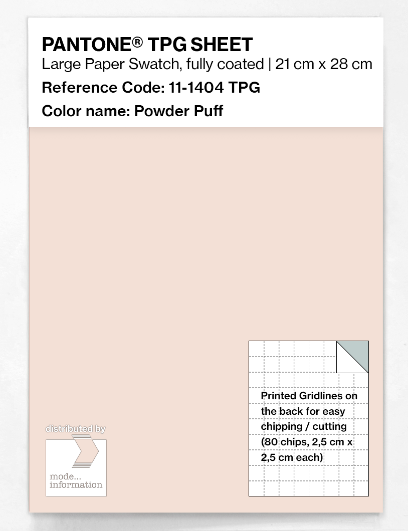 Product image 1 of the product “PANTONE® TPG SHEET 11-1404 TPG Powder Puff ”