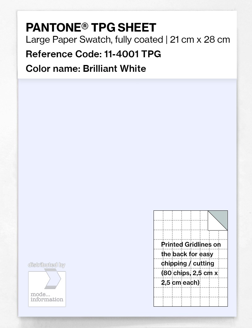 Product image 1 of the product “PANTONE® TPG SHEET 11-4001 TPG Brilliant White ”