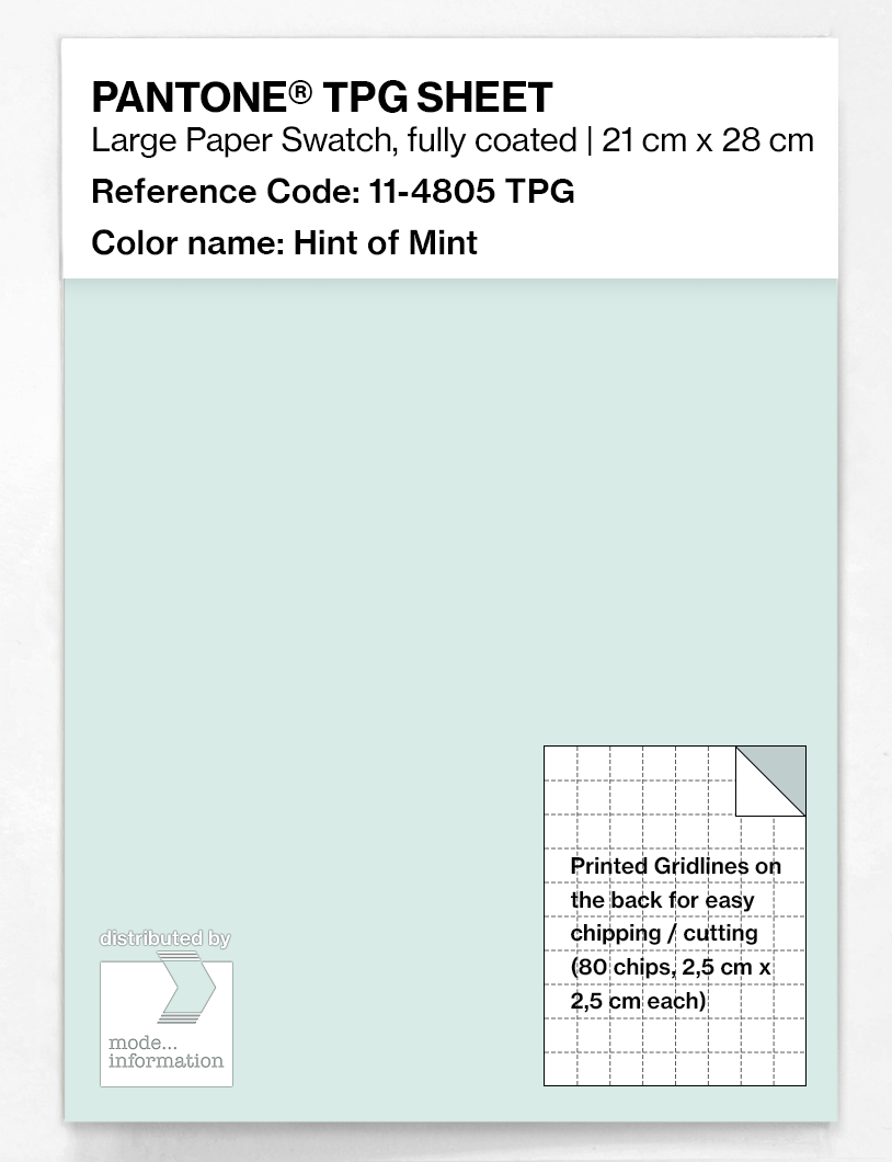Product image 1 of the product “PANTONE® TPG SHEET 11-4805 TPG Hint of Mint ”