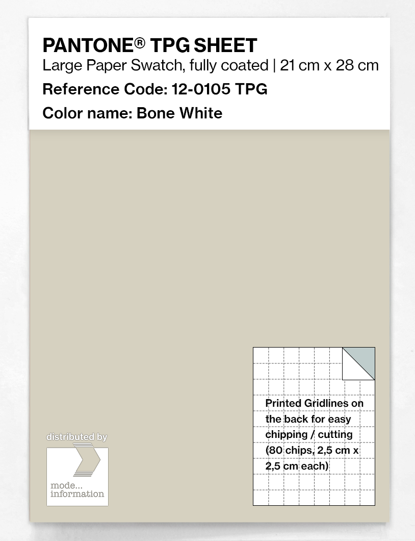 Product image 1 of the product “PANTONE® TPG SHEET 12-0105 TPG Bone White ”