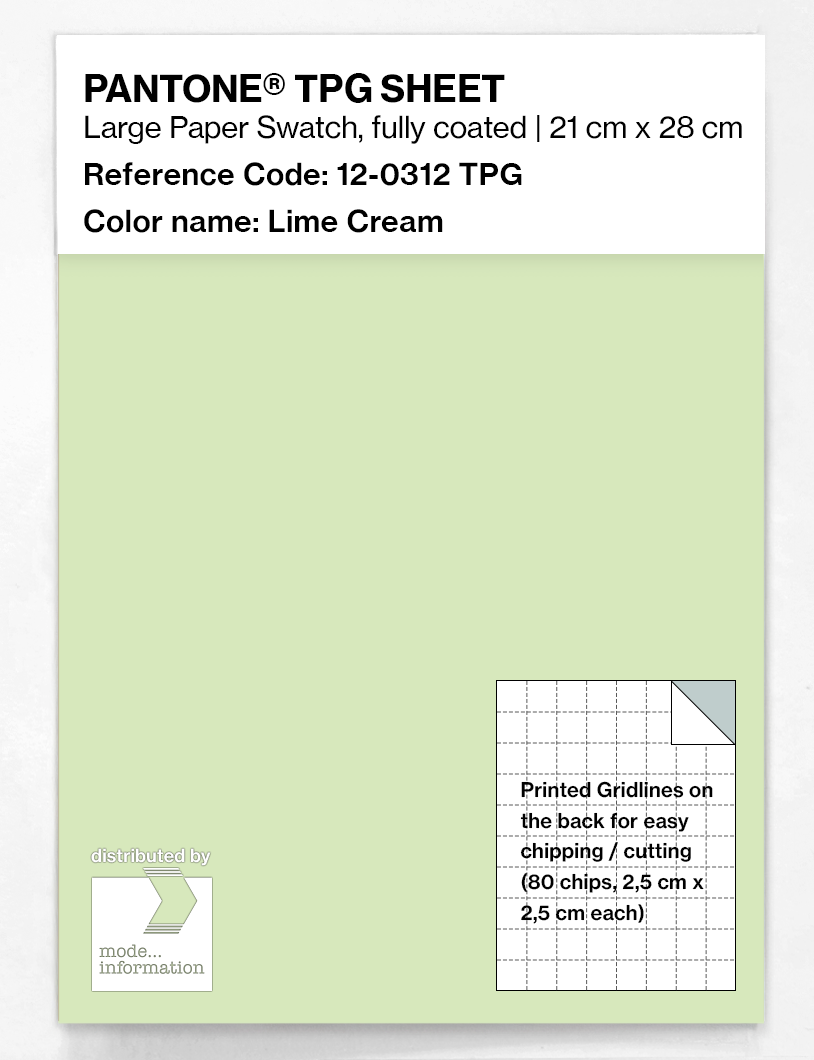 Product image 1 of the product “PANTONE® TPG SHEET 12-0312 TPG Lime Cream ”