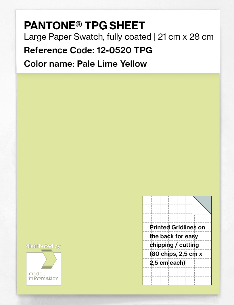 Product image 1 of the product “PANTONE® TPG SHEET 12-0520 TPG Pale Lime Yellow ”