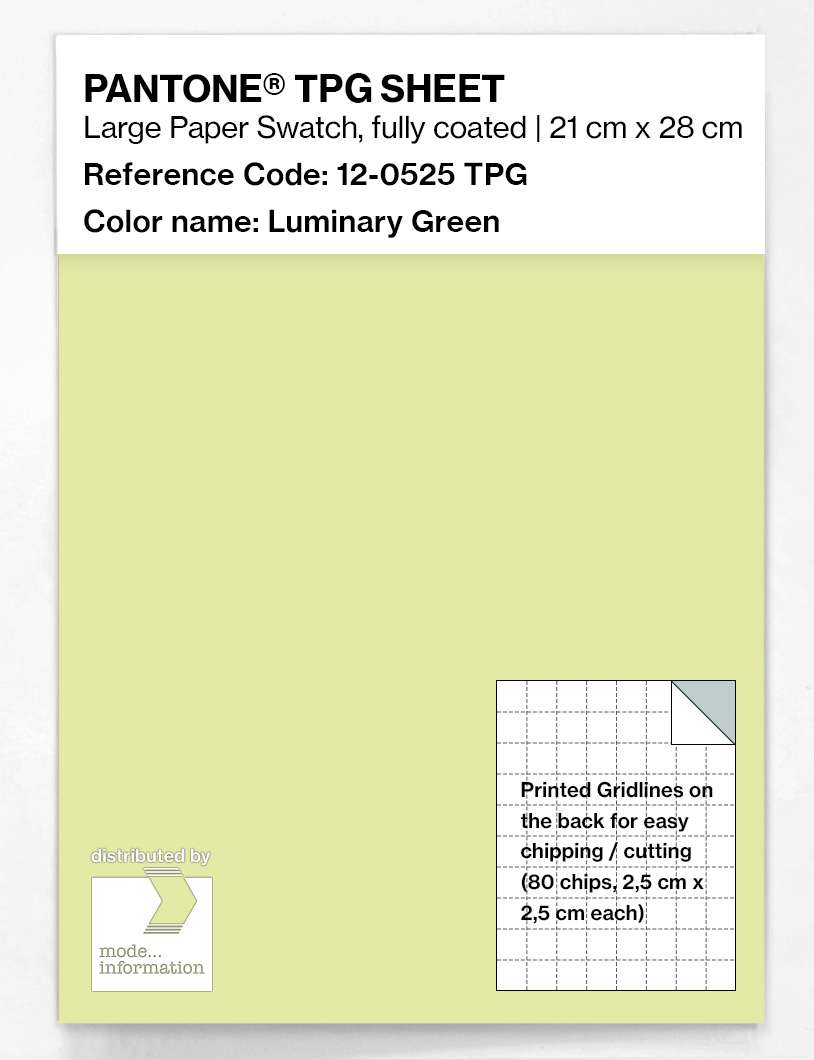 Product image 1 of the product “PANTONE® TPG SHEET 12-0525 TPG Luminary Green ”
