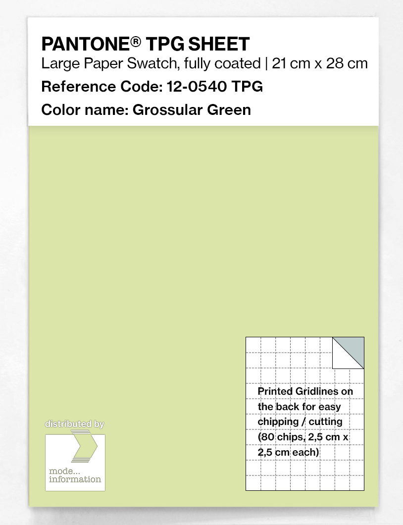 Product image 1 of the product “PANTONE® TPG SHEET 12-0540 TPG Grossular Green ”