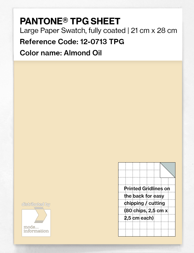 Product image 1 of the product “PANTONE® TPG SHEET 12-0713 TPG Almond Oil ”