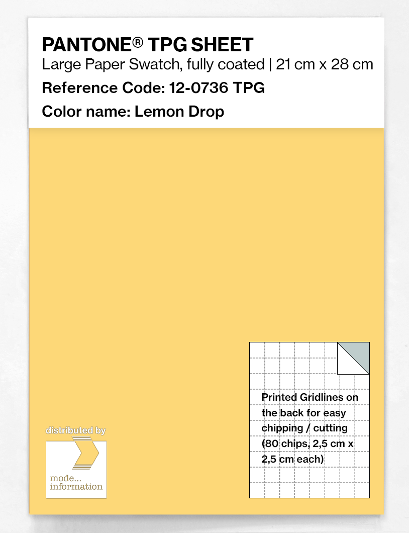 Product image 1 of the product “PANTONE® TPG SHEET 12-0736 TPG Lemon Drop ”