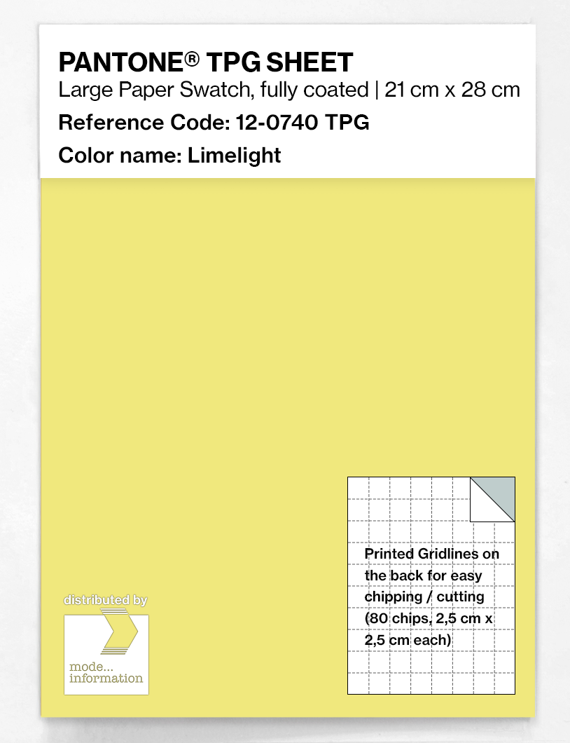 Product image 1 of the product “PANTONE® TPG SHEET 12-0740 TPG Limelight ”