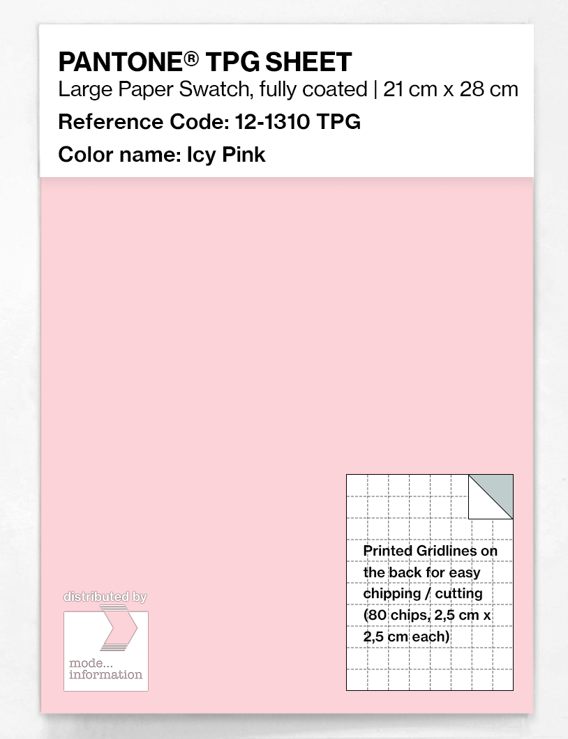 Product image 1 of the product “PANTONE® TPG SHEET 12-1310 TPG Icy Pink ”