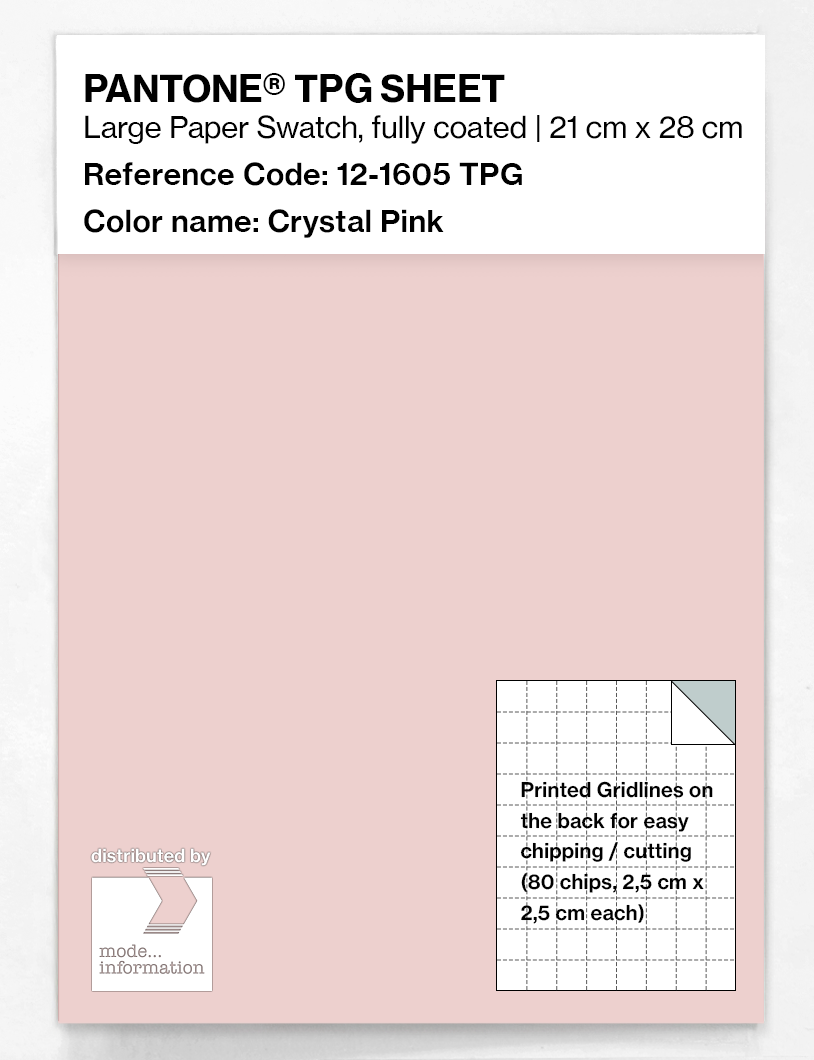 Product image 1 of the product “PANTONE® TPG SHEET 12-1605 TPG Crystal Pink ”