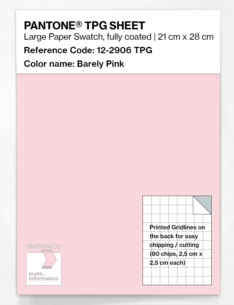 Product image 1 of the product “PANTONE® TPG SHEET 12-2906 TPG Barely Pink ”