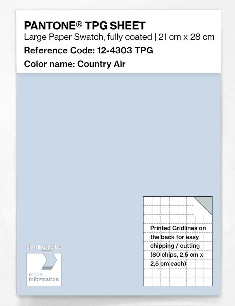 Product image 1 of the product “PANTONE® TPG SHEET 12-4303 TPG Country Air ”