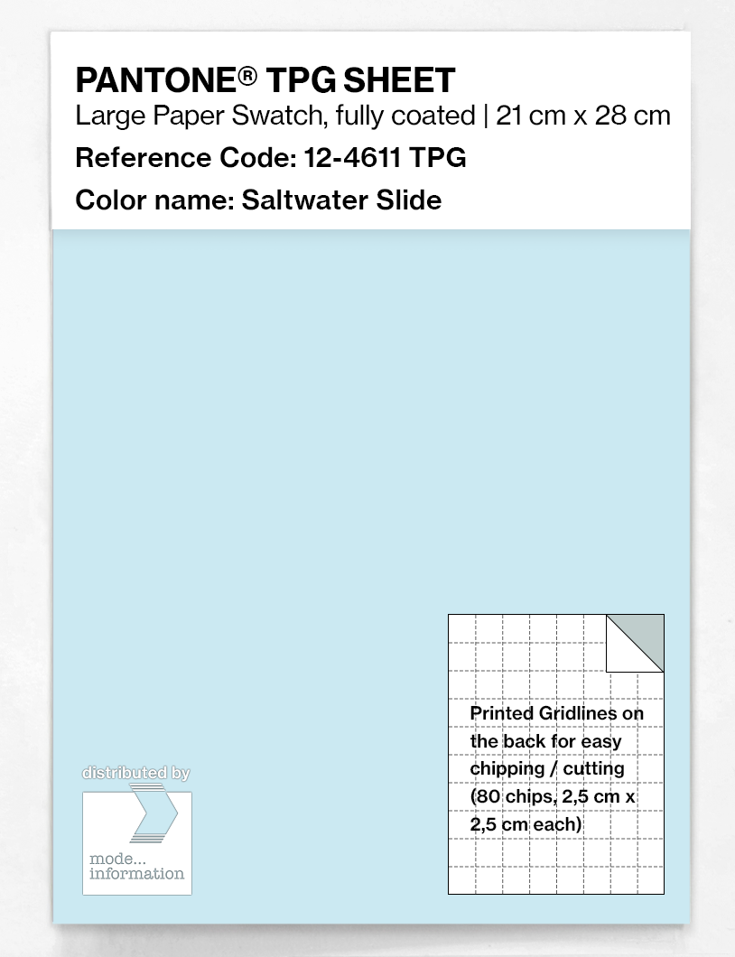 Product image 1 of the product “PANTONE® TPG SHEET 12-4611 TPG Saltwater Slide ”