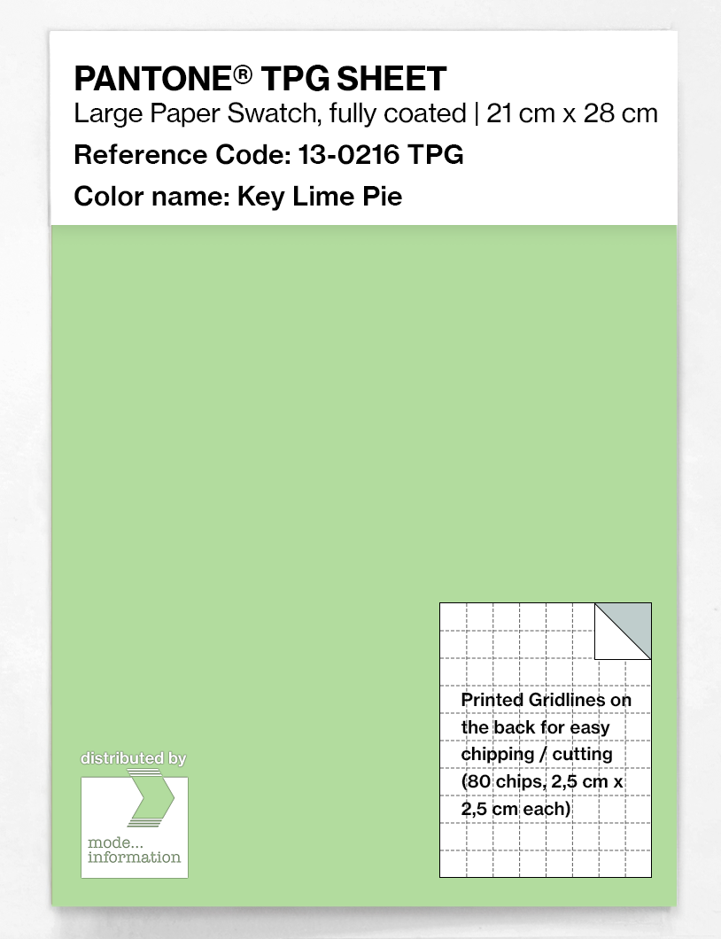 Product image 1 of the product “PANTONE® TPG SHEET 13-0216 TPG Key Lime Pie ”