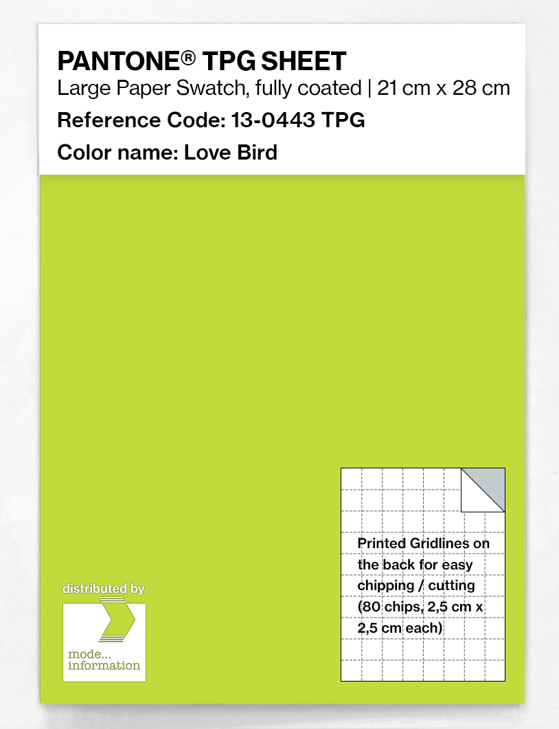 Product image 1 of the product “PANTONE® TPG SHEET 13-0443 TPG Love Bird ”