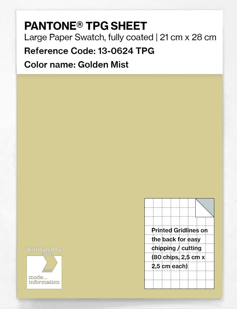 Product image 1 of the product “PANTONE® TPG SHEET 13-0624 TPG Golden Mist ”