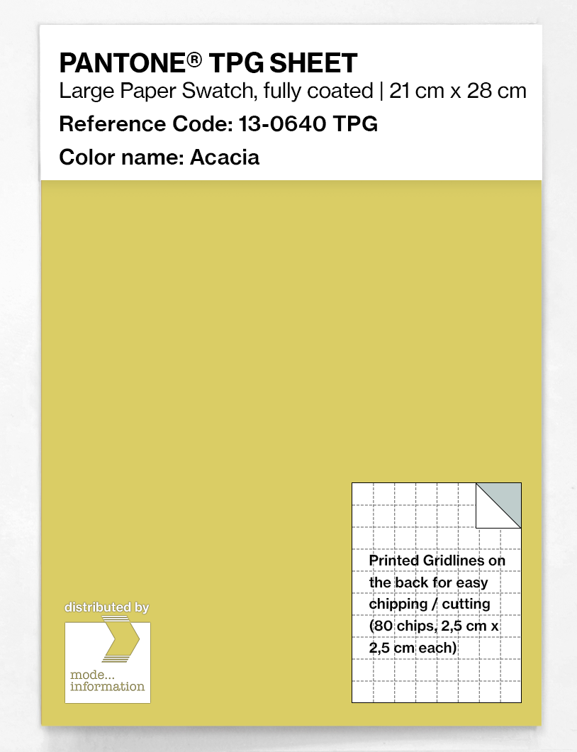 Product image 1 of the product “PANTONE® TPG SHEET 13-0640 TPG Acacia ”