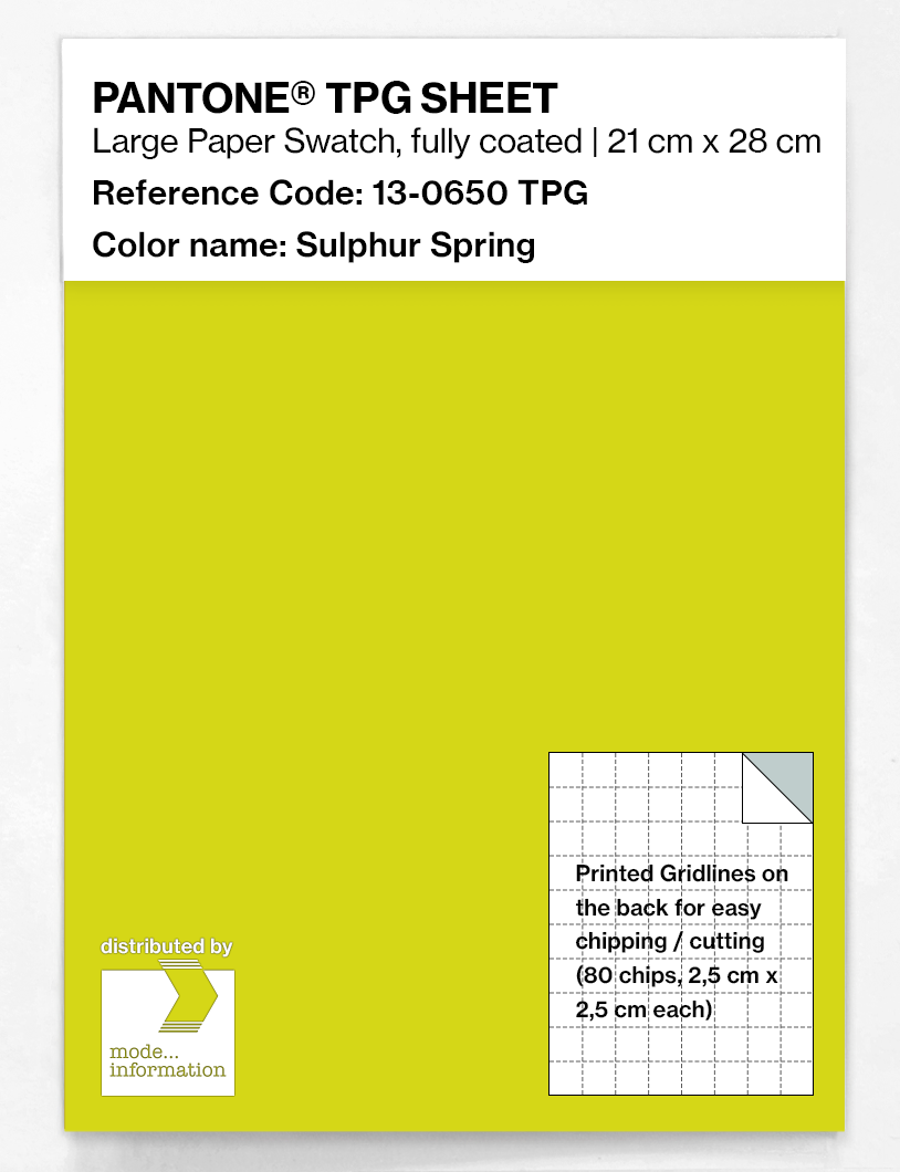 Product image 1 of the product “PANTONE® TPG SHEET 13-0650 TPG Sulphur Spring ”
