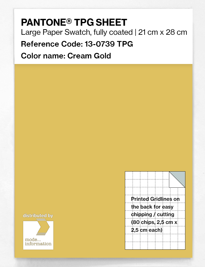 Product image 1 of the product “PANTONE® TPG SHEET 13-0739 TPG Cream Gold ”