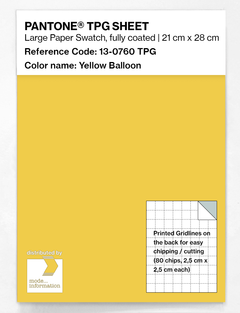 Product image 1 of the product “PANTONE® TPG SHEET 13-0760 TPG Yellow Balloon ”