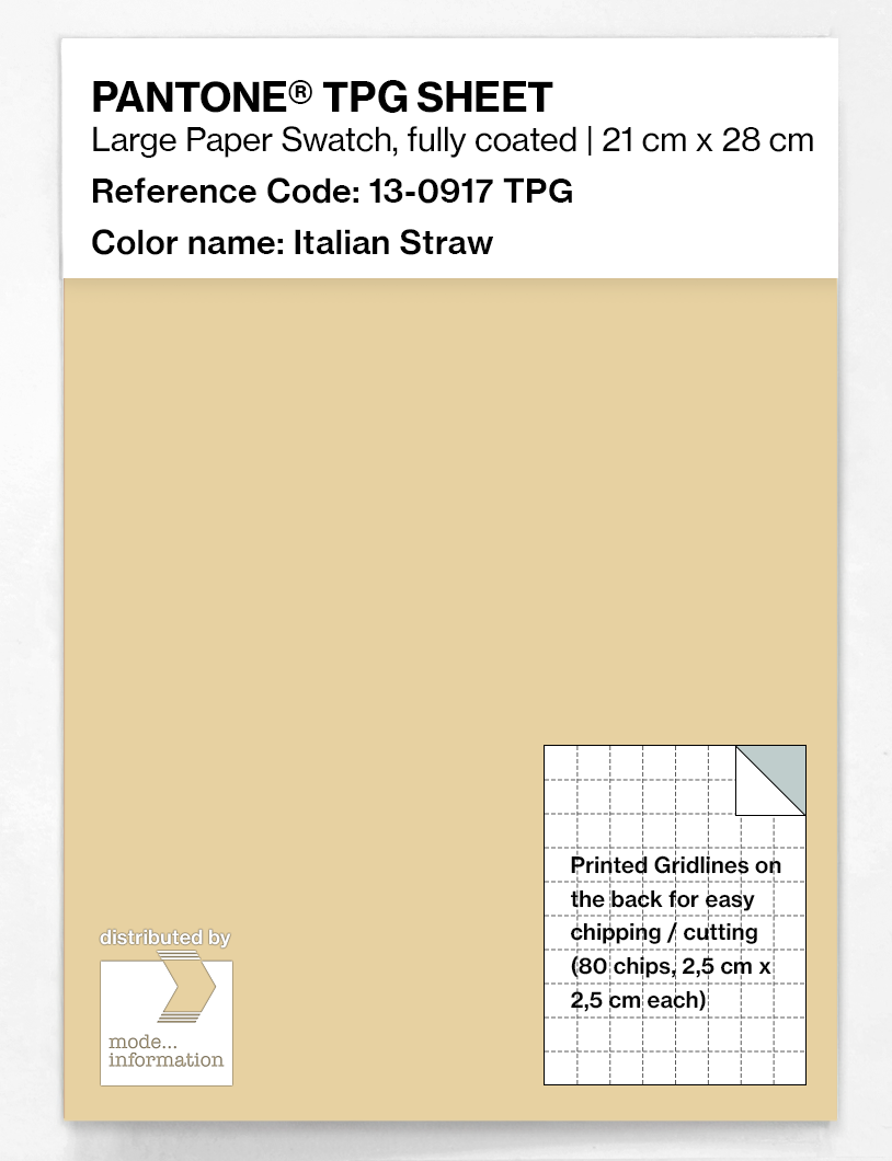 Product image 1 of the product “PANTONE® TPG SHEET 13-0917 TPG Italian Straw ”
