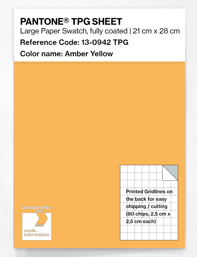 Product image 1 of the product “PANTONE® TPG SHEET 13-0942 TPG Amber Yellow ”