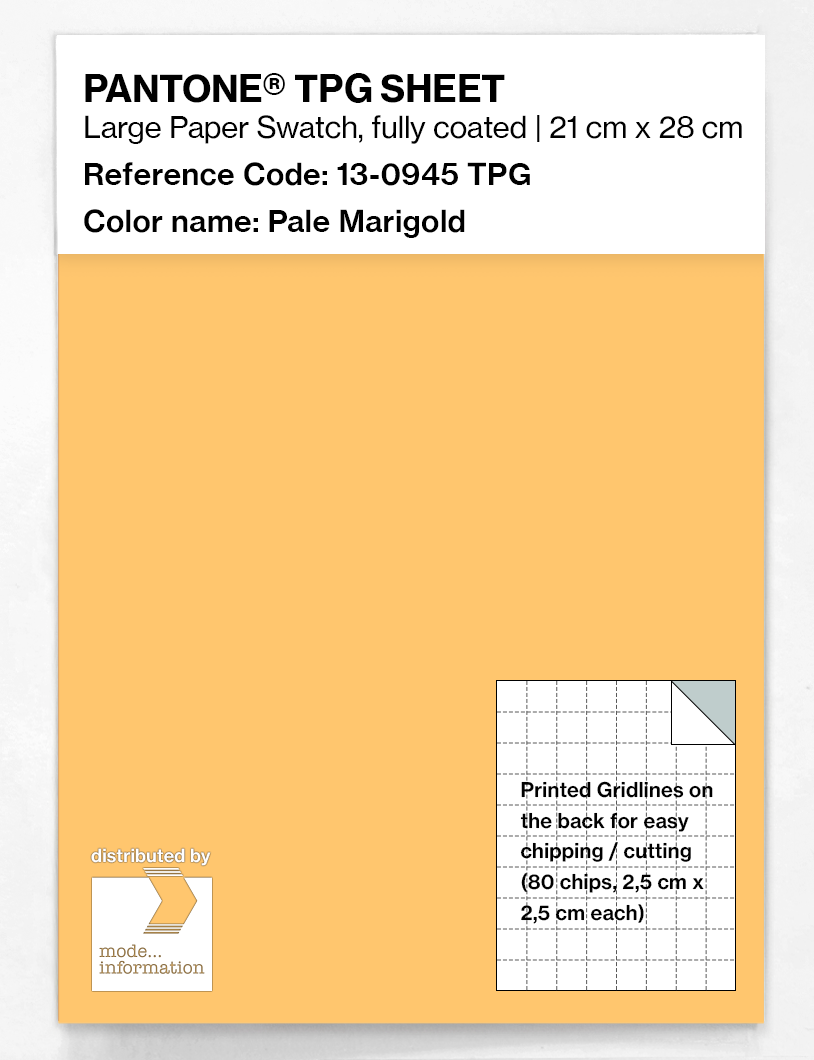 Product image 1 of the product “PANTONE® TPG SHEET 13-0945 TPG Pale Marigold ”