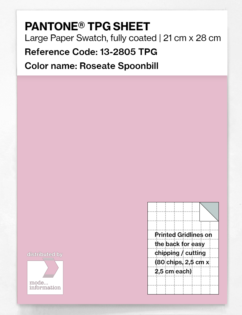 Product image 1 of the product “PANTONE® TPG SHEET 13-2805 TPG Roseate Spoonbill ”
