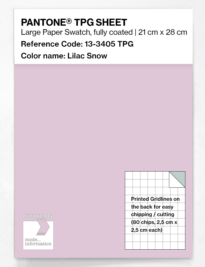 Product image 1 of the product “PANTONE® TPG SHEET 13-3405 TPG Lilac Snow ”