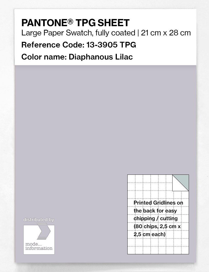 Product image 1 of the product “PANTONE® TPG SHEET 13-3905 TPG Diaphanous Lilac ”
