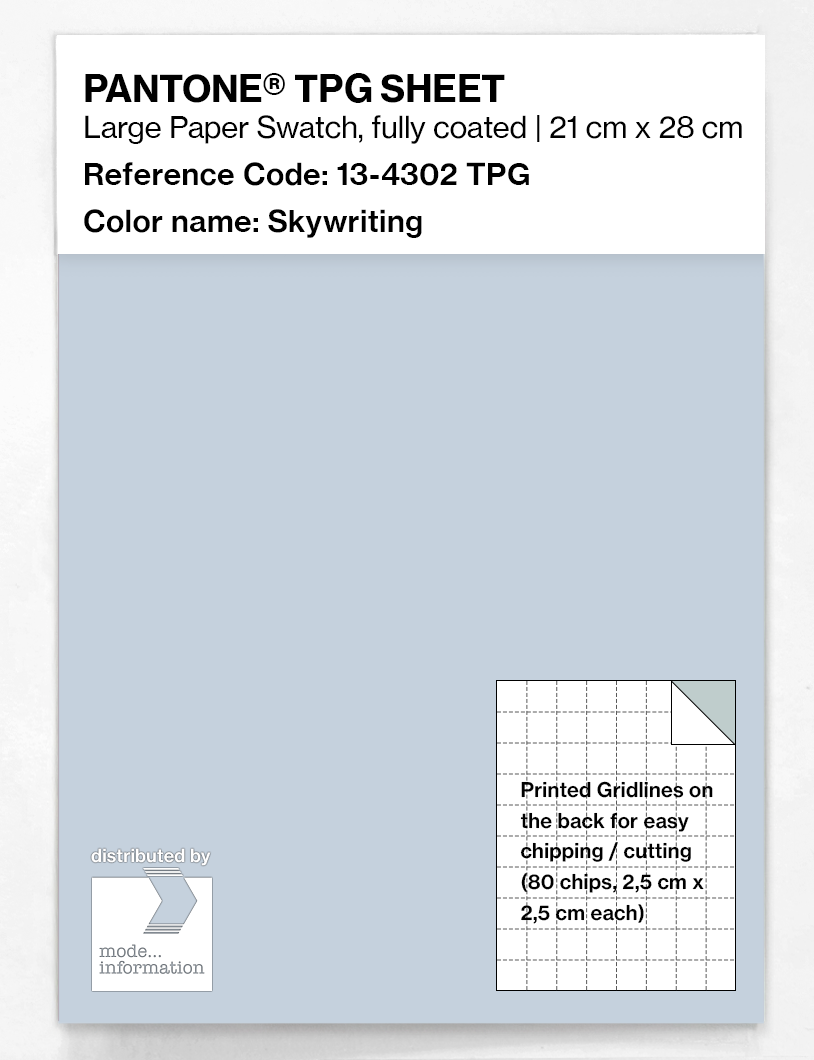 Product image 1 of the product “PANTONE® TPG SHEET 13-4302 TPG Skywriting ”