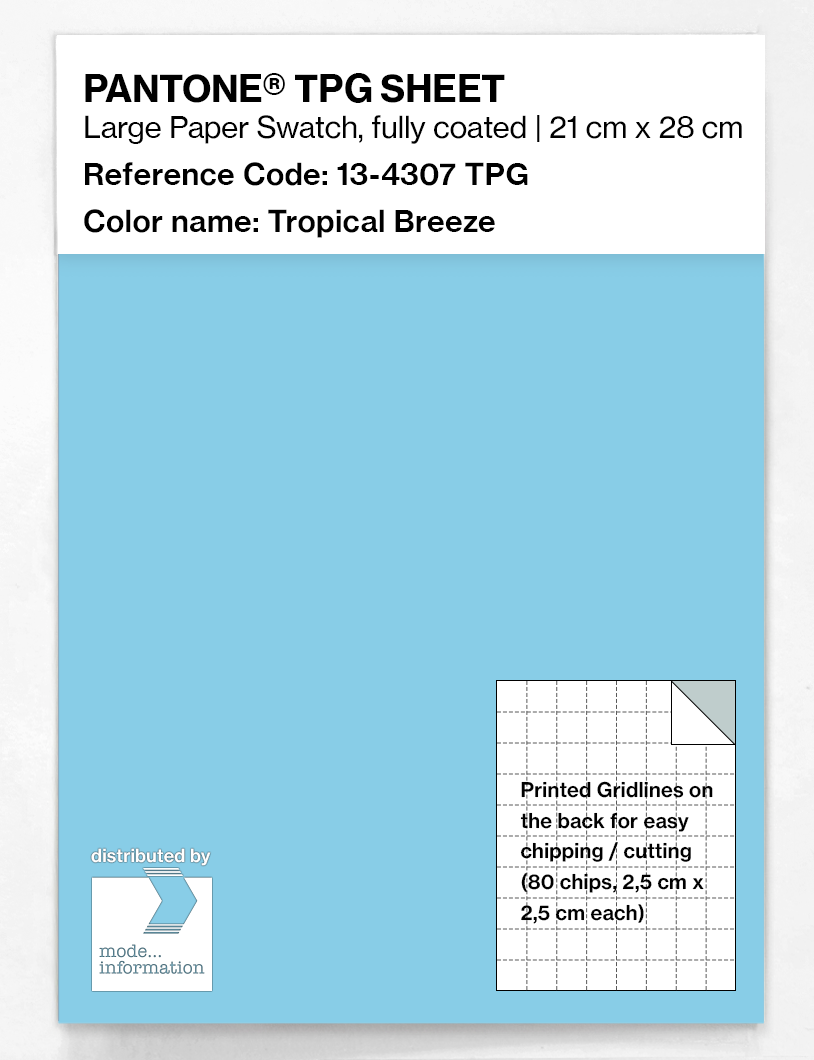 Product image 1 of the product “PANTONE® TPG SHEET 13-4307 TPG Tropical Breeze ”