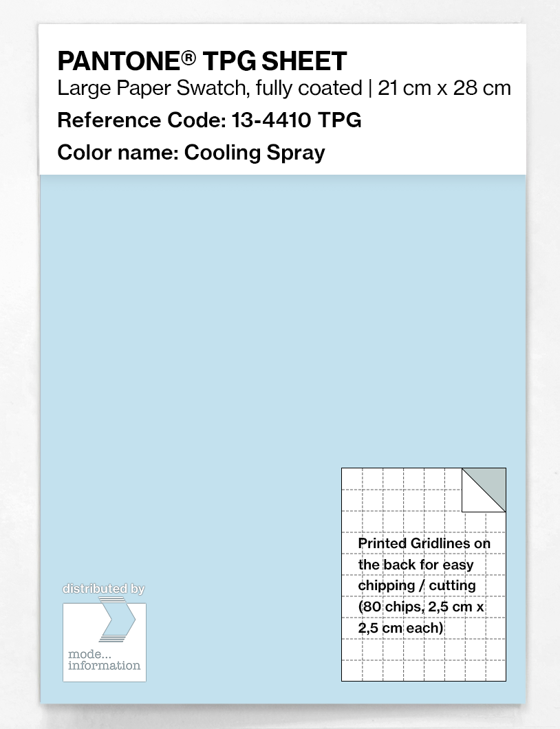 Product image 1 of the product “PANTONE® TPG SHEET 13-4410 TPG Cooling Spray ”