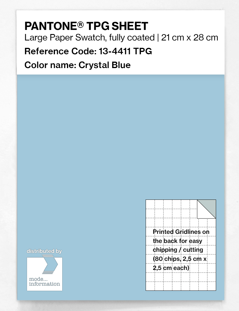 Product image 1 of the product “PANTONE® TPG SHEET 13-4411 TPG Crystal Blue ”