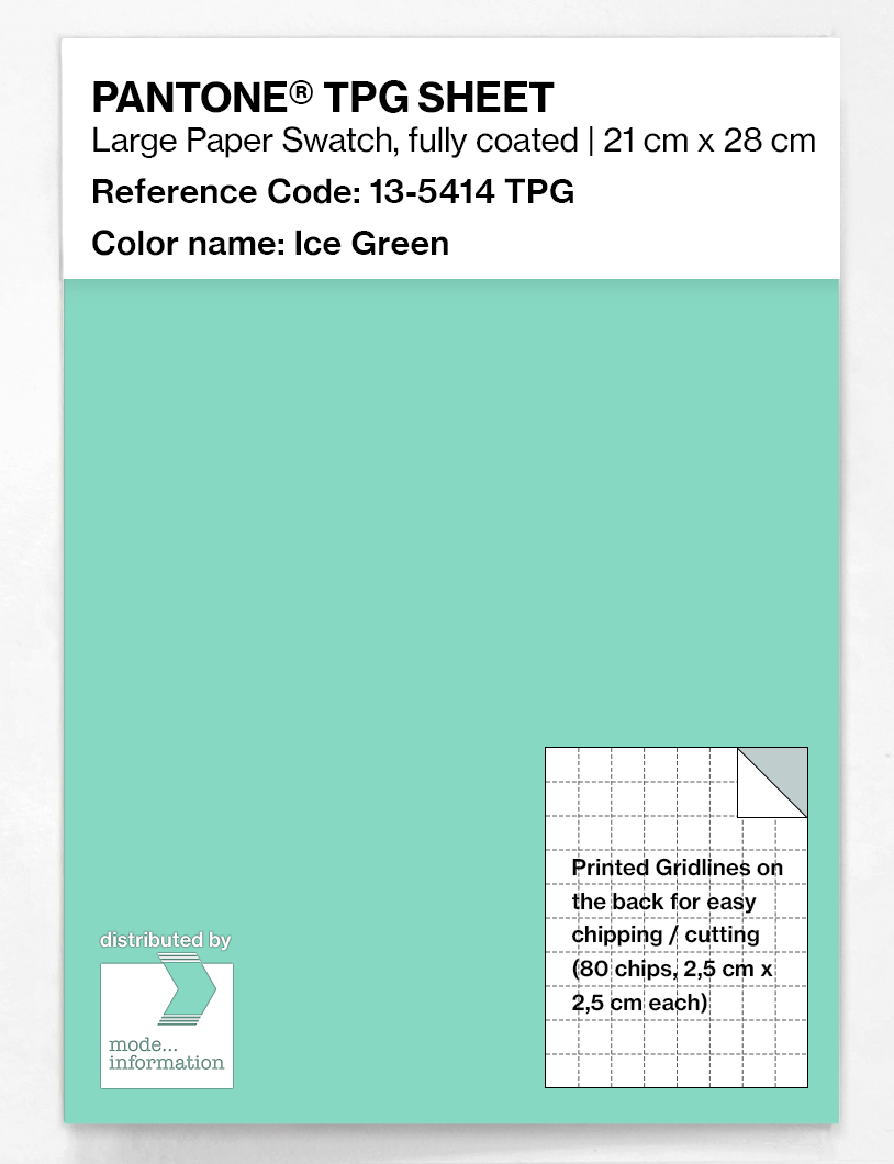 Product image 1 of the product “PANTONE® TPG SHEET 13-5414 TPG Ice Green ”