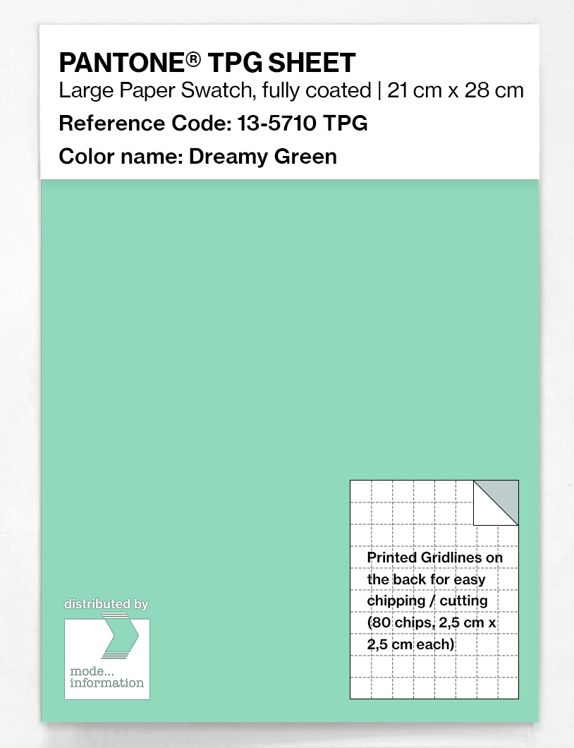 Product image 1 of the product “PANTONE® TPG SHEET 13-5710 TPG Dreamy Green ”